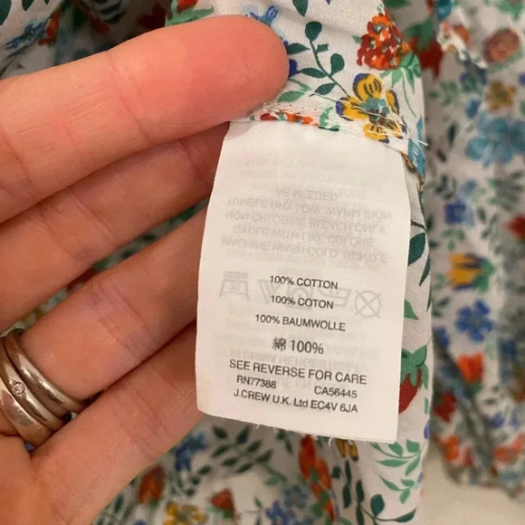 J. Crew Liberty Of London Art Edenham Off Shoulder Blouse Size 4 Floral Boho - Picture 7 of 8